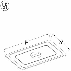 DIAMOND - Couvercle inox avec poignée standard 1/6