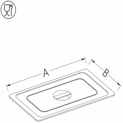 DIAMOND - Couvercle inox avec poignée standard 1/6