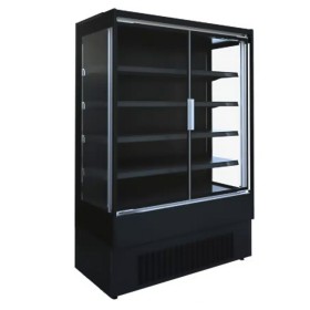 AFI - Vitrine murale froid positlf ventilé noire 2 portes battantes 1500 mm