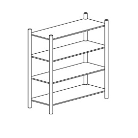 TECNOX - Rayonnage 4 niveaux réglables 100x60x200