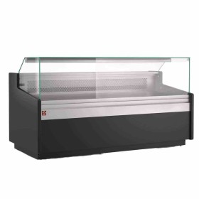 DIAMOND - Déclassé - Comptoir vitrine ventilé avec réserve largeur 2995 mm - Noir