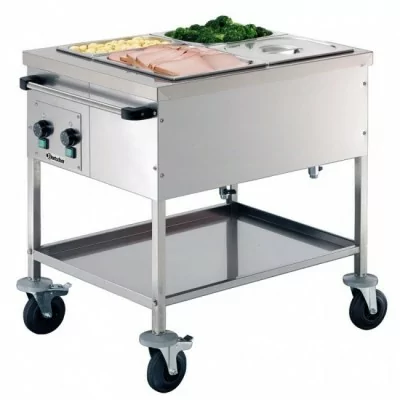 BARTSCHER - Chariot bain-Marie 2 x GN 1/1 - chauffé à l'eau - de 30 à 90°C