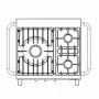 WESTAHL - Table de cuisson gaz 3 feux vifs, sur module, SANS couvercle