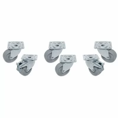 DIAMOND - Kit 6 roues pivotantes inox, diamètre 100 mm