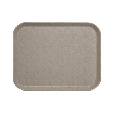 CAMBRO - Lot de 12 plateaux polyester à rebord élevé 430 x 330 Fumé moucheté