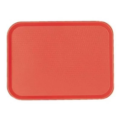 CAMBRO - Lot de 12 plateaux polypropylène à rebord élevé 457 x 355 Rouge