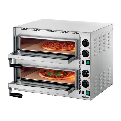 Four à pizza électrique 2 chambres 4 + 4 pizzas 36 cm 500°C 12Kw < Fours à pizzas  Electriques