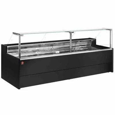 DIAMOND - Vitrine de présentation ventilée droite avec réserve largeur 1500 mm