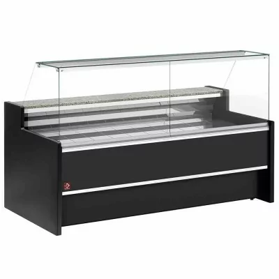 DIAMOND - Vitrine réfrigérée ventilée droite avec réserve largeur 1500 mm