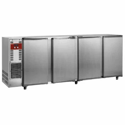 DIAMOND - Refroidisseur de bouteilles inox 4 portes pleines, 783 L