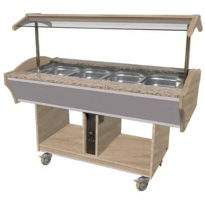 L2G - Buffet chauffant cuve inox, capacité 4 x GN 1/1