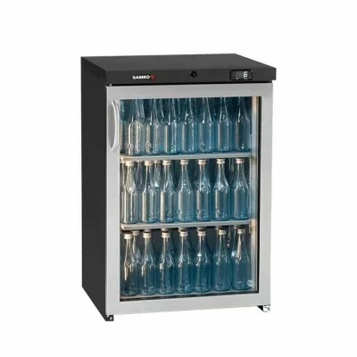 GAMKO - Arrière bar réfrigéré inox 140 L 1 porte vitrée charnières droite