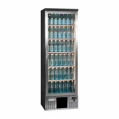 GAMKO - Armoire froide à boissons inox 1 porte vitrée charnières droite 300 L