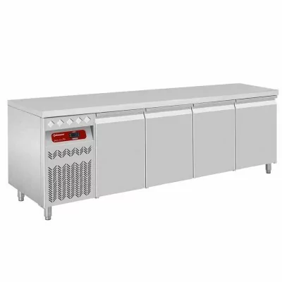 DIAMOND - Table frigorifique ventilée 4 portes GN 1/1 capacité 550 L groupe à gauche