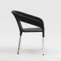 BOLERO - Fauteuils enveloppants bistro en rotin PE anthracite (lot de 4)