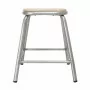 BOLERO - Tabouret bas en acier galvanisé avec assise en bois (lot de 4)