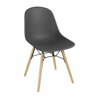 BOLERO - Chaise moulée PP avec structure métallique Arlo grise (lot de 2)