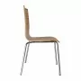 BOLERO - Chaise dossier carré zebrano lot de 4