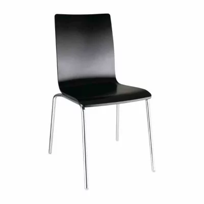 BOLERO - Chaise dossier carré noire lot de 4