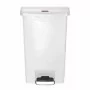 RUBBERMAID - Poubelle à pédale frontale large Slim Jim Step-On blanche 50L