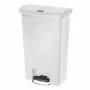 RUBBERMAID - Poubelle à pédale frontale large Slim Jim Step-On blanche 50L