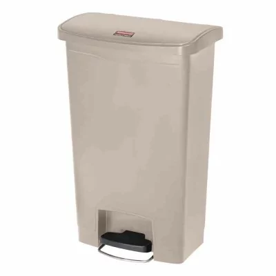 RUBBERMAID - Poubelle à pédale frontale Slim Jim beige 50L