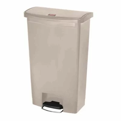 RUBBERMAID - Poubelle à pédale frontale Slim Jim beige 68L