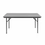 BOLERO - Table rectangulaire pliante grise en ABS 1520mm