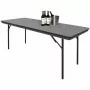 BOLERO - Table rectangulaire pliante grise en ABS 1830mm