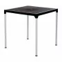 BOLERO - Table carrée avec pieds aluminium noire 750mm