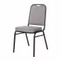 BOLERO - Chaise de banquet avec dossier carré et tissu gris lot de 4