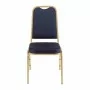 BOLERO - Chaises de banquet à dossier carré bleues (lot de 4)