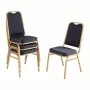 BOLERO - Chaises de banquet à dossier carré bleues (lot de 4)