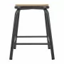 BOLERO - Tabourets bas avec assise en bois Cantina gris métal (lot de 4)