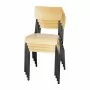 BOLERO - Chaises avec assise et dossier en bois Cantina gris métal (lot de 4)