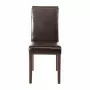 BOLERO - Chaises en simili cuir marron foncé (lot de 2)