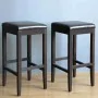 BOLERO - Tabourets de bar haut en simili cuir marron foncé (lot de 2)