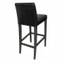 BOLERO - Tabouret de bar haut avec dossier en simili cuir noir