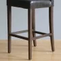 BOLERO - Tabouret de bar haut avec dossier en simili cuir noir