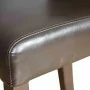 BOLERO - Tabouret de bar haut avec dossier en simili cuir marron foncé