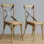 BOLERO - Chaises en bois patiné avec dossier croisé naturel (lot de 2)