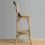 BOLERO - Tabouret de bar en bois avec dossier croisé métal