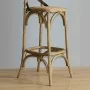 BOLERO - Tabouret de bar en bois avec dossier croisé métal