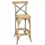 BOLERO - Tabouret de bar en bois avec dossier croisé métal