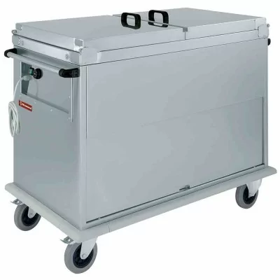 DIAMOND - Chariot bain-marie 2x GN 1/1, avec couvercles, armoire porte basculante