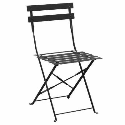 BOLERO - Lot de 2 chaises de terrasse en acier coloré noires