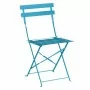 BOLERO - Lot de 2 chaises de terrasse en acier coloré bleues turquoise