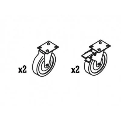 CORECO - Roulettes x4 pour meuble ou armoire CORECO diamètre de 80 mm