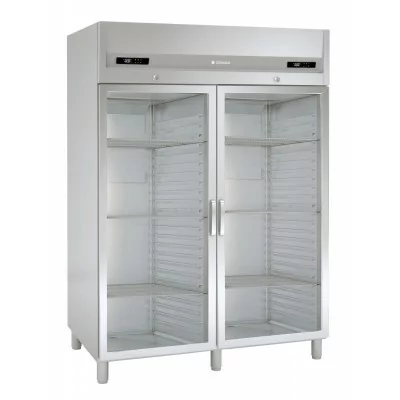 CORECO - Armoire réfrigérée côtés emboutis inox 2 portes vitrées GN 2/1