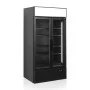 TEFCOLD - Armoire froide positive noire 524 L - 2 portes cadre aluminium